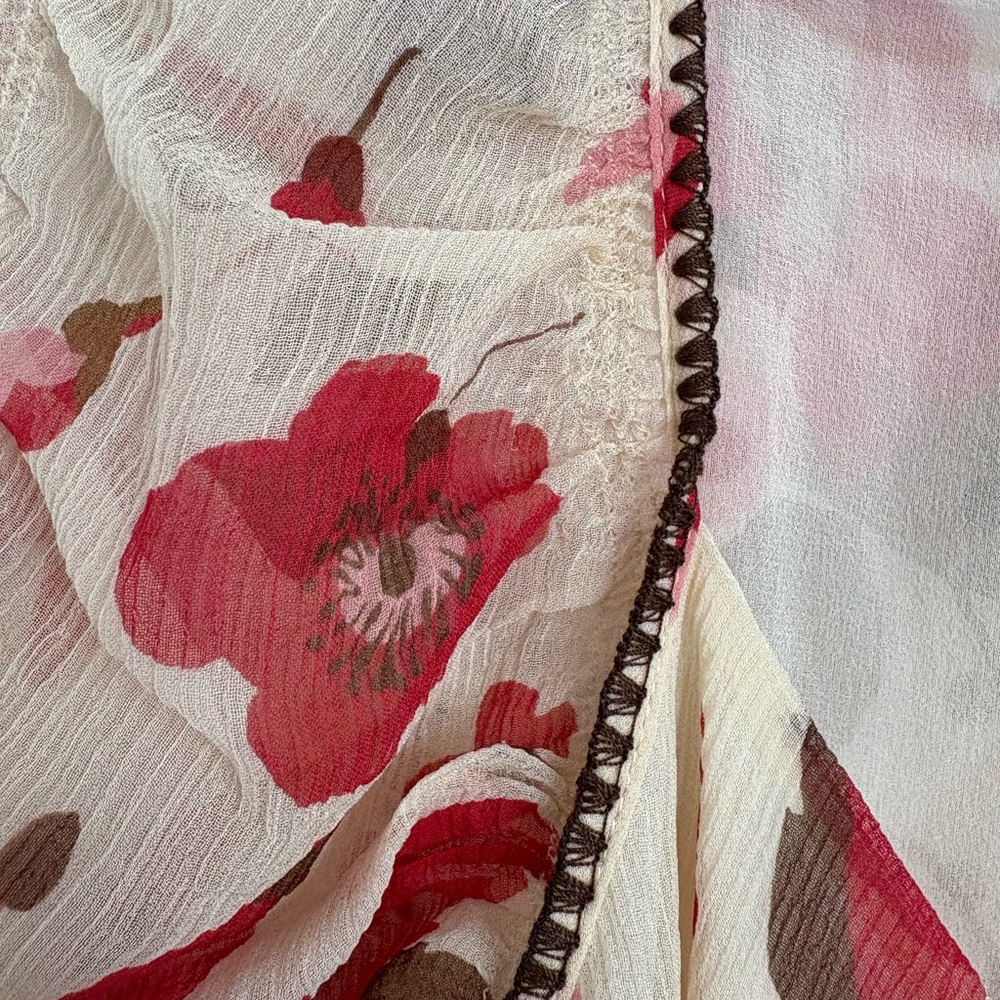BCBGMaxAzria Floral Blouse - Cream and Pink - Picture 3 of 4